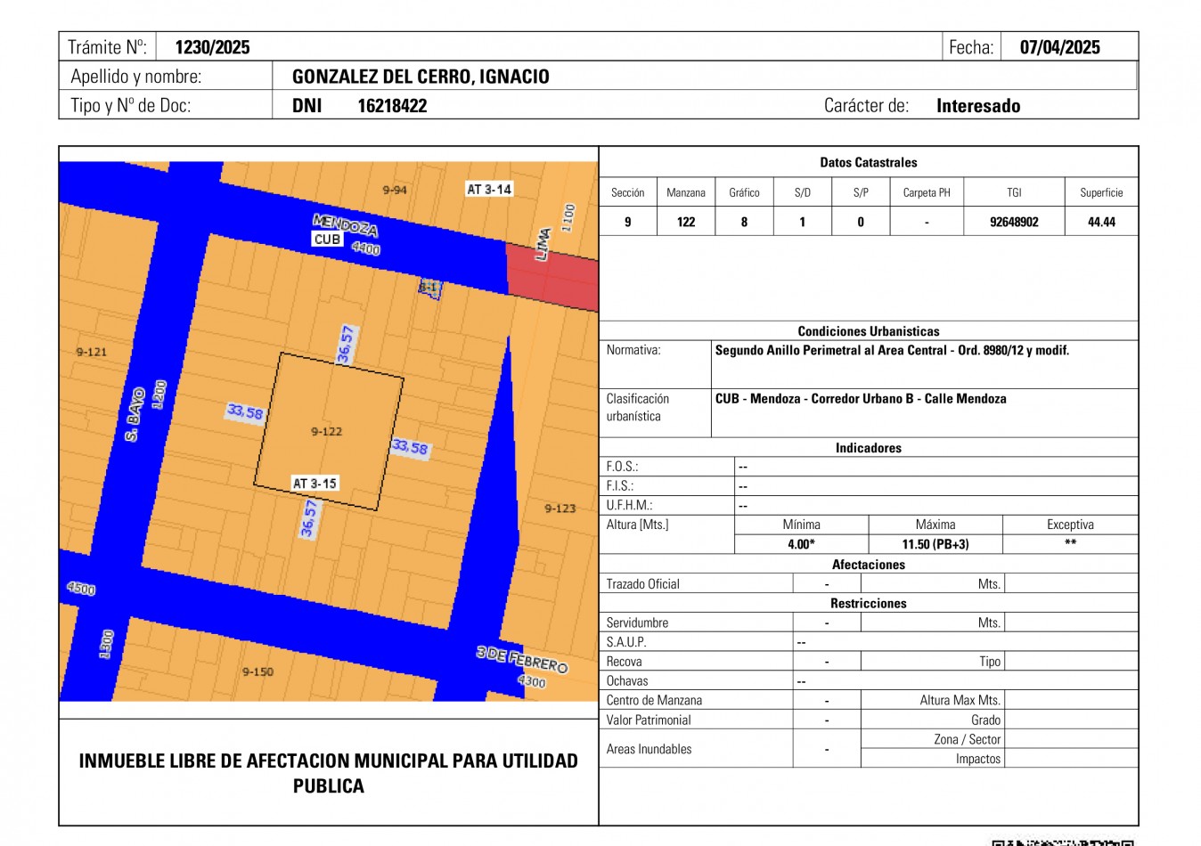 MENDOZA 4425